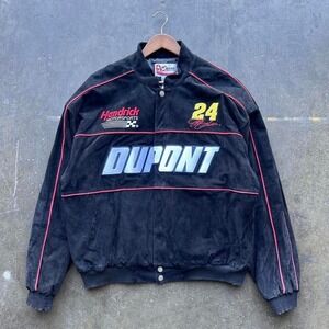 Vintage Jeff Gordon 24 DuPont NASCAR Jacket Suede Size 2XL